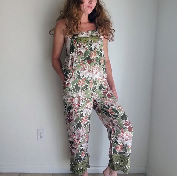 🌱VTG 90s rayon boho jumpsuit - Picture 2 of 7